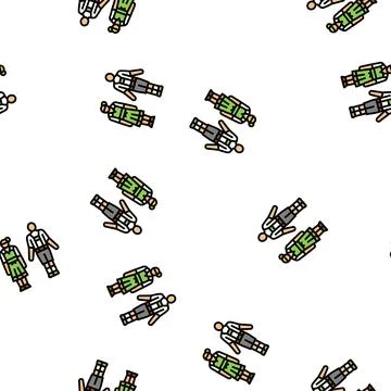 Germany national clothes vector seamless pattern Stock Illustration