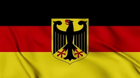 Germany national flag waving full screen animated background Stock Footage 314841957