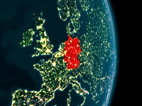 Germany at night Illustrazione stock