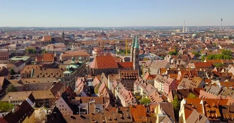 Germany Nuremberg historical part architecture aerial view 스톡 동영상 112928853
