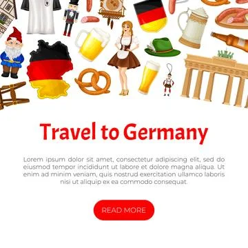 Germany Object and Symbol Banner Design Vector Template Stock Illustration