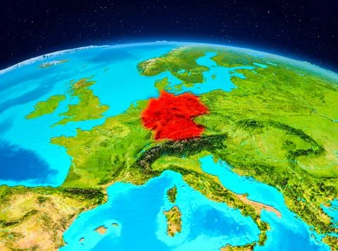 Germany from orbit Illustrazione stock