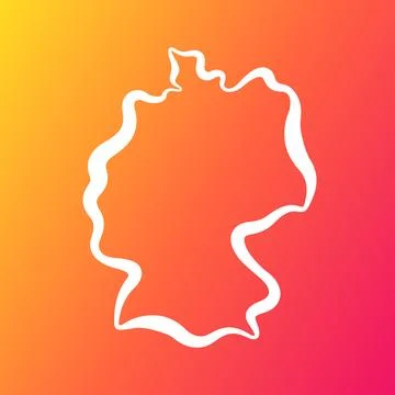 Germany - Outline Map on Gradient Background Stock Illustration