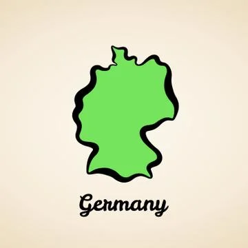 Germany - Outline Map Stock Illustration
