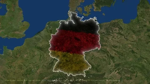 Germany Overview with Flag 2 Video stock 169821361
