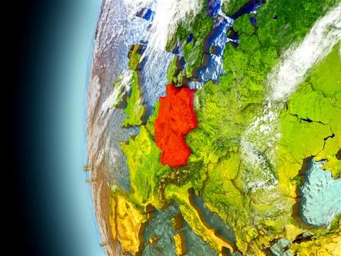 Germany on planet Earth from space Illustrazione stock