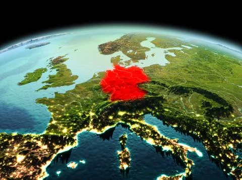 Germany on planet Earth in space Stock Illustration