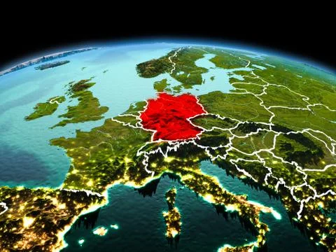 Germany on planet Earth in space Illustrazione stock