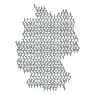Germany population infographic. Map made from stick figure people Illustrazione stock