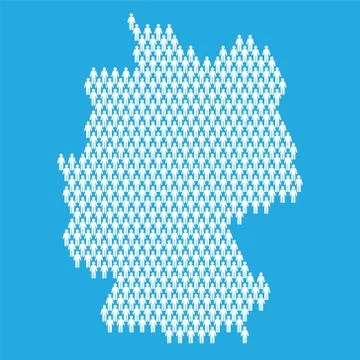Germany population. Statistic map made from stick figure people Illustrazione stock