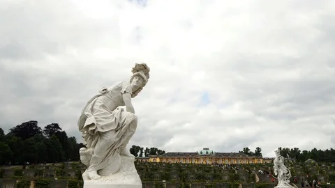GERMANY - POTSDAM - MAY 25, 2017 - Monument in Sanssouci in moody day. 스톡 동영상 127154247