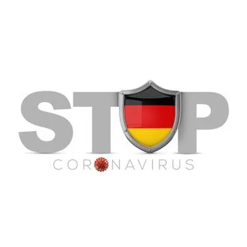 Germany protective shield. Stop coronavius concept. 3D Render 스톡 일러스트