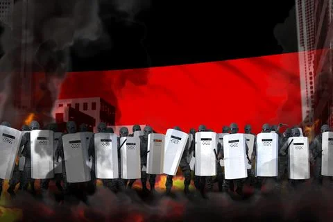 Germany protest stopping concept Stock Illustration
