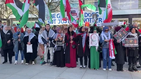 Germany: Protesters gather in Berlin to oppose Israel's death penalty bil... Stock Footage 332374329