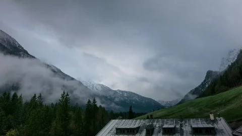 Germany Ramsau village mountain cloudscape time lapse Stock Footage 82905715