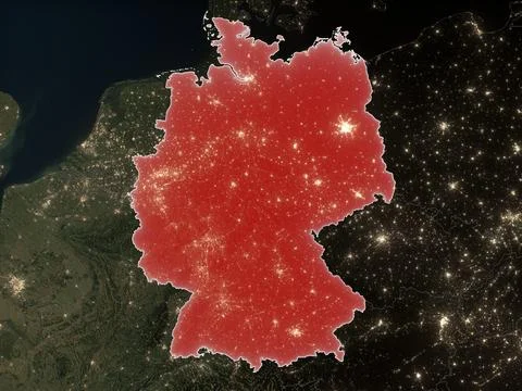 Germany on realistic map Stock Illustration