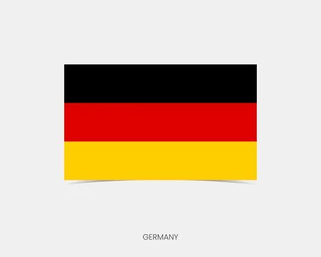 Germany Rectangle flag icon with shadow. Stock Illustration