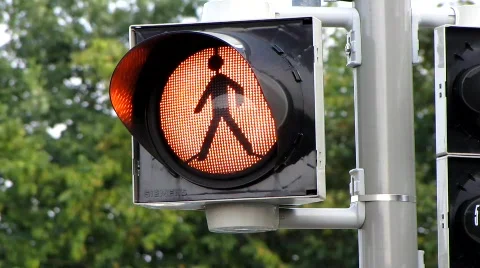 Germany Red and Green Traffic light Stock Footage