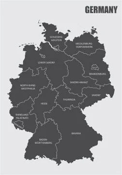 Germany regions map Stock Illustration