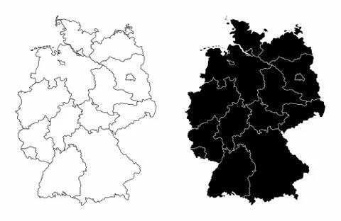 Germany regions maps Stock Illustration