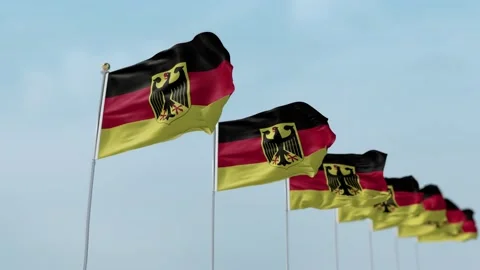 Germany  rRow Of Flags Animation Stock-Footage 136204205