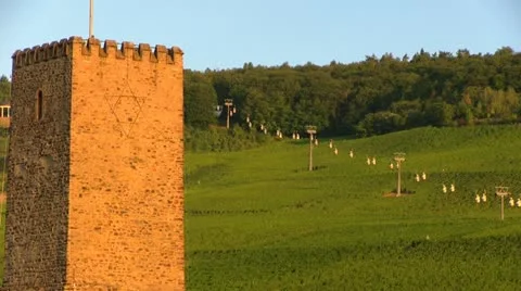 Germany - Ruedesheim - cablecar 스톡 동영상 12083566