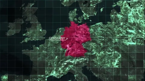 Germany Satelite Map Stock Footage 343565872