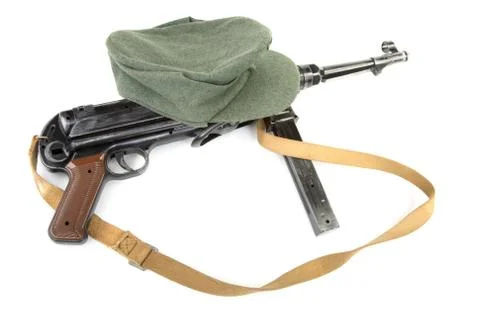 Germany in the second world war. standard army field cap (kepi) and submachin Stock Photos