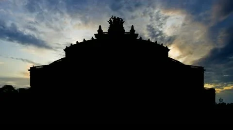 Germany Semper Opera House late afternoon Stock Footage 10857270