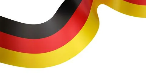 Germany is shown through a 3D cut out of its flag with three colors. The blac Stock Photos