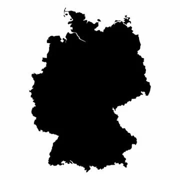 Germany silhouette map Stock Illustration