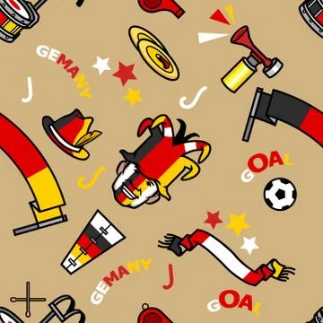 Germany Soccer Supporter Gear  Pattern Seamless Illustrazione stock