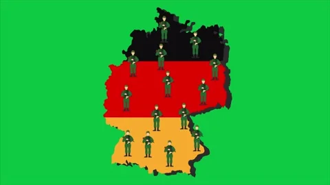 Germany Soldiers on map with green screen Stock Footage 155331250