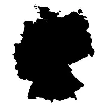 Germany - solid black silhouette map of country area. Simple flat vector Illustrazione stock