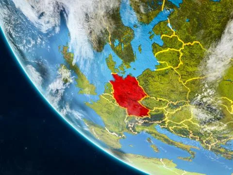Germany from space on Earth Illustrazione stock