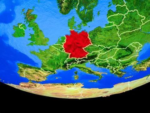 Germany from space on Earth Illustrazione stock