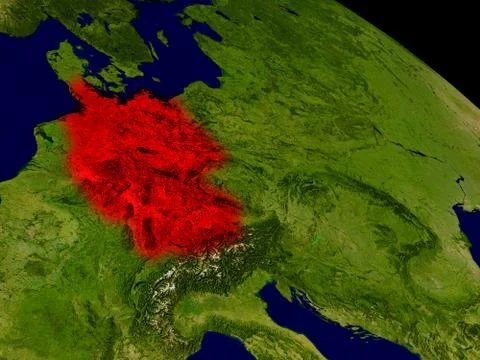 Germany from space Illustrazione stock