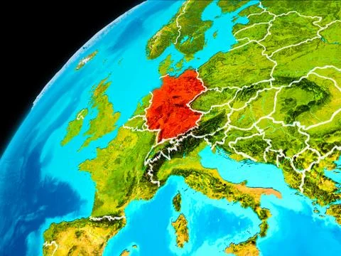 Germany from space Illustrazione stock