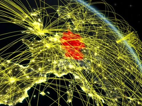 Germany from space with network Foto stock