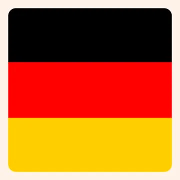 Germany square flag button, social media communication sign, business icon. Stock Illustration