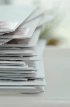 Germany, Stack of letters in envelope at office, close up Stock Photos