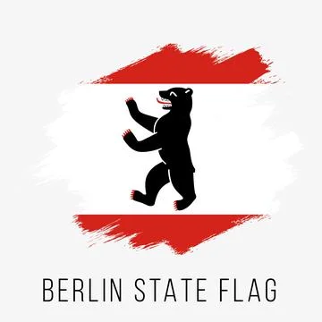 Germany State Berlin Vector Flag Design Template Stock Illustration