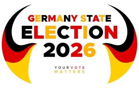 Germany State Election 2026 Circular Abstract Design Stock Illustration