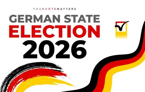 Germany State Election 2026 Clean Poster Template Stock Illustration