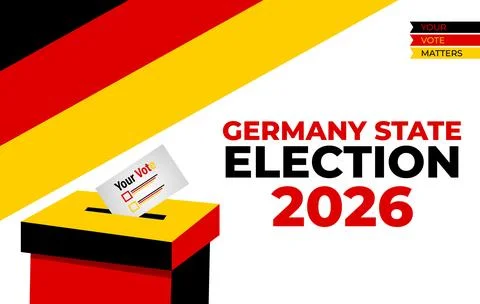 Germany State Election 2026 Creative Political Poster Illustrazione stock