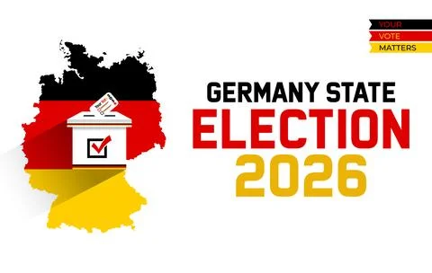 Germany State Election 2026 Map Concept Design Stock Illustration