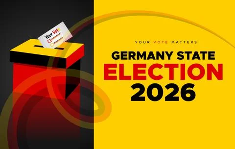 Germany State Election 2026 Modern Campaign Banner Stock Illustration