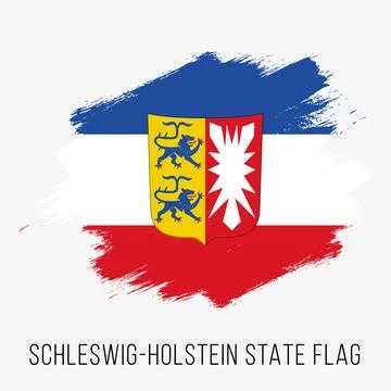 Germany State Schleswig-Holstein Vector Flag Design Template Stock Illustration