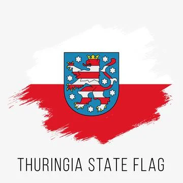 Germany State Thuringia Vector Flag Design Template Stock Illustration