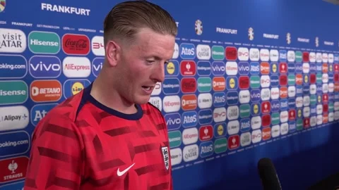 Germany: Stones and Pickford react to England's draw with Denmark in Euro 20... Stock Footage 280531252